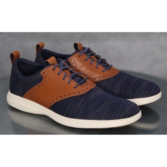 Cole Haan Grand Tour Men\'s Knit Oxfords Casual Shoes Size 8 Blue Tan main image 7